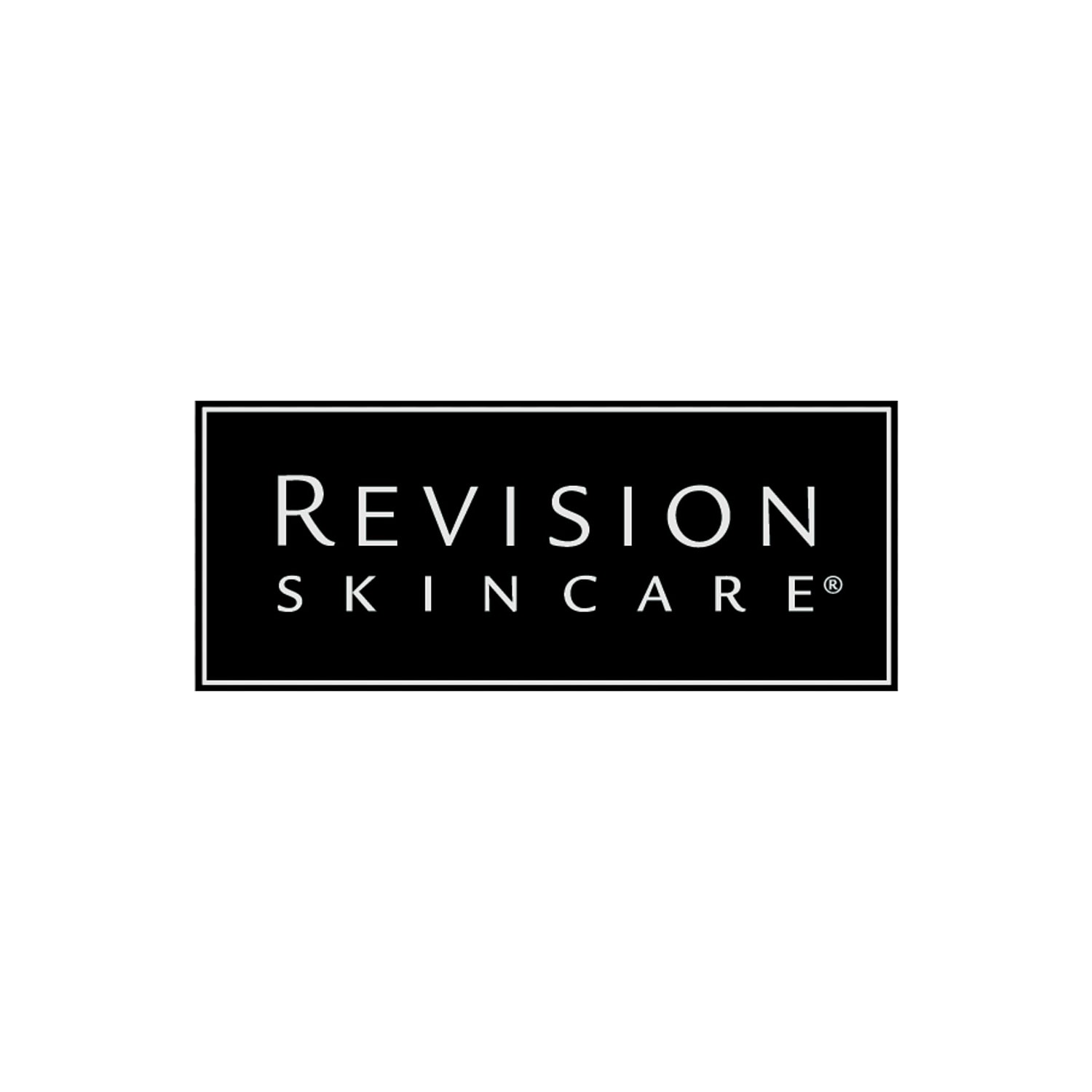 Revision Skincare logo on black background